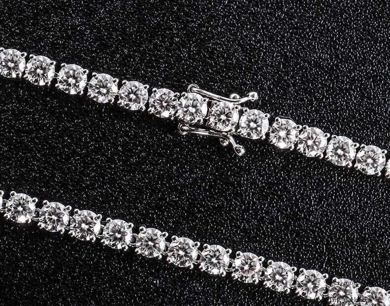 Bling Luxury Vvs Moissanite 925 Silver Chain Charm Jewelry Sexy Iced Out Tennis Diamond Necklace Men 77