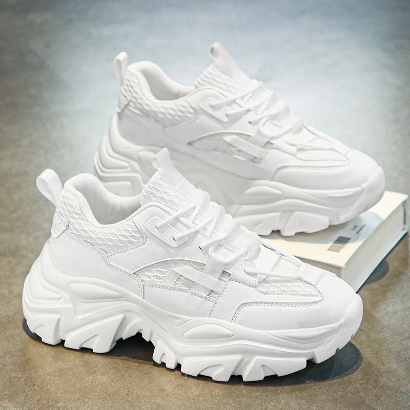 Ddmytiger Spring New Casual Sports Men S Youth White Running Thick Soled Height Increasing Dad Sneakers Trendy Shoes Outdoor Shoes