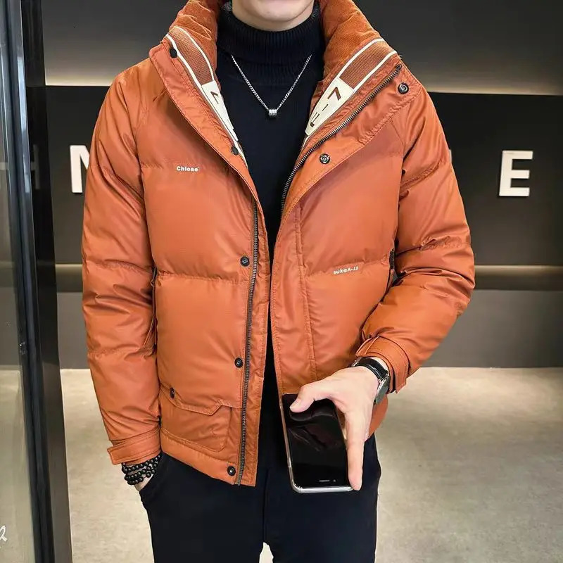 Winter Down Jacket Men High Quality White Duck Down Coat Warm Coldproof Windproof Windbreaker Zipper Jacket Business Coat 260104