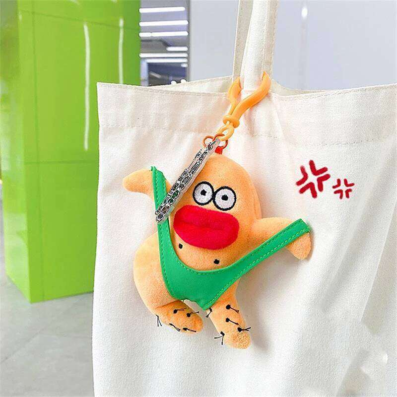 Cut Plush Keychain Cartoon Plushies Doll Pendant Funny Ugly Stuffed Bag Ornaments Charm Children Gifts XJ260106