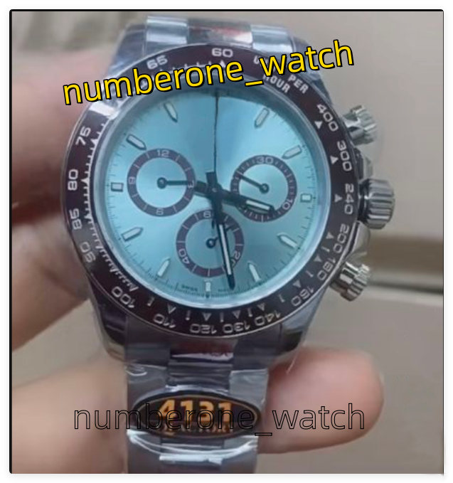 Super Factory Cosmograph 126506 Blue Dial 40MM Platinum Mens Watch Chronograph Work Mechanical CAL.4131 Movement Waterproof luminous Watches Box Papers