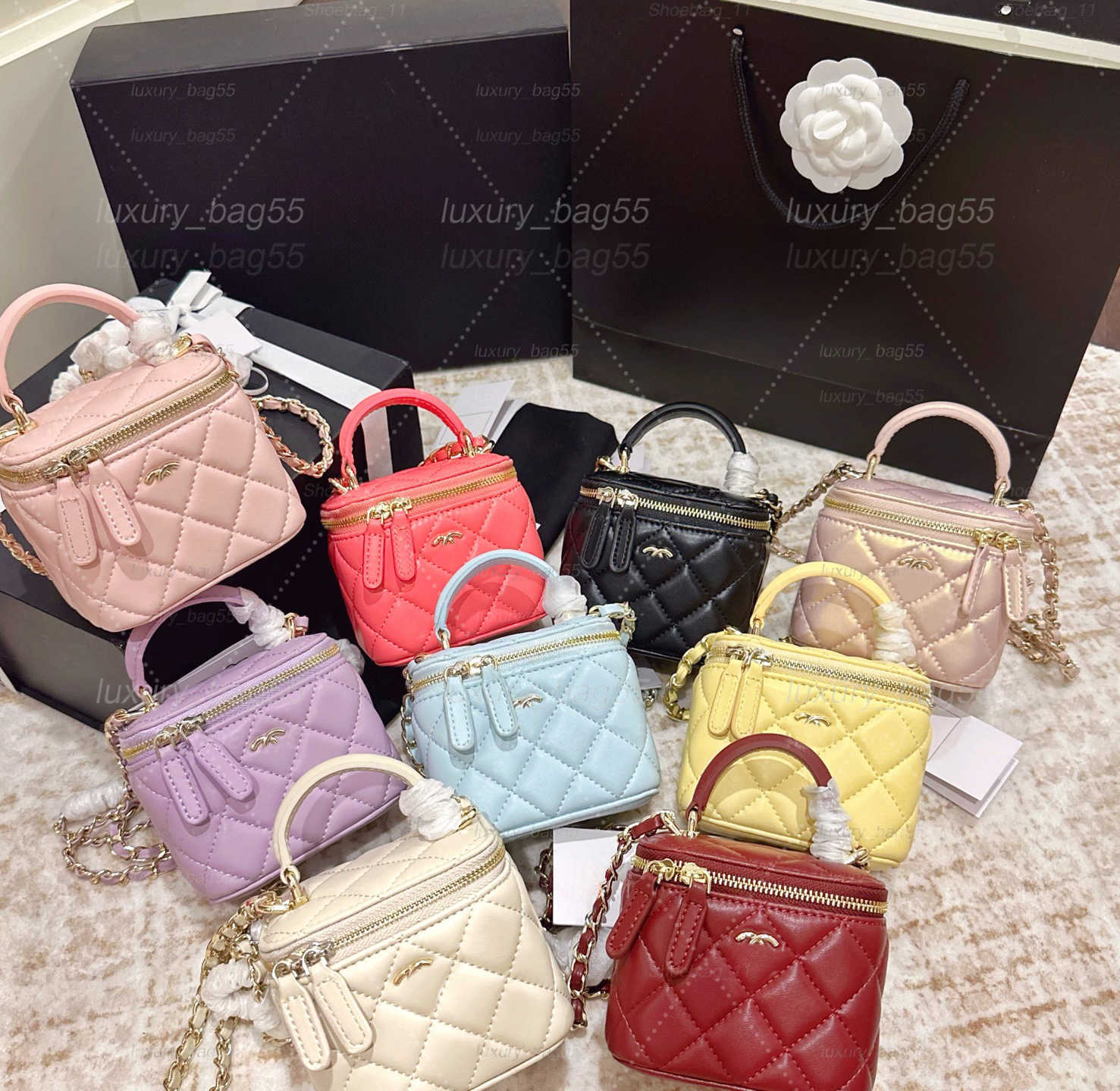 Cosmetic Bags Cases Handle Bag Cases Makeup bag Designer Micro Vanity Bag Mini Cosmetic Bag Crossbody Tiny Cosmetic Nano Make Up Bags Coin Purse Wallet width 11 cm