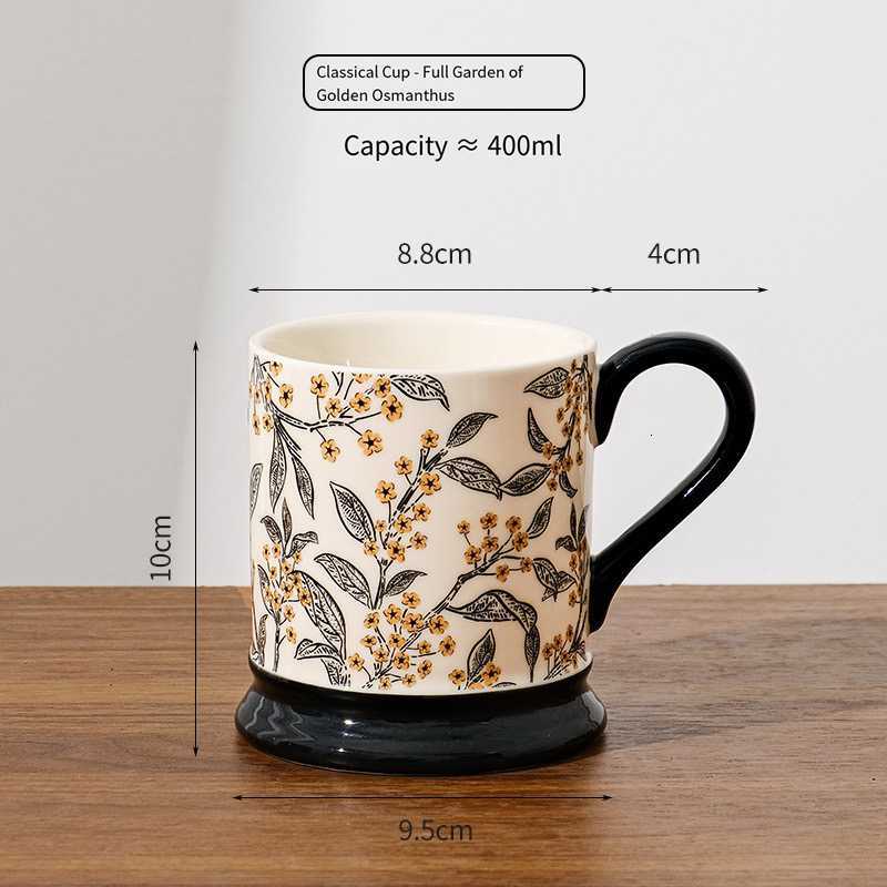 Luxury Elegant European Style Ceramic Mug Luxury Bone China Coffee Cup Breakfast Milk Cup Mosaic Design Brand Gift Box Y250913