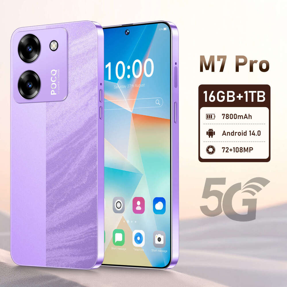 Famous brand hot selling new cross-border M7 Pro Android phone 16+1TB foreign trade large screen smartphone source factory CKS