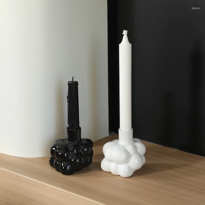 2026 New Candle Holders Ceramic Holder Candelabrum Abstract Irregular Bubble Ornament Candlestick Home Decoration Accessories Free Shipping H260310