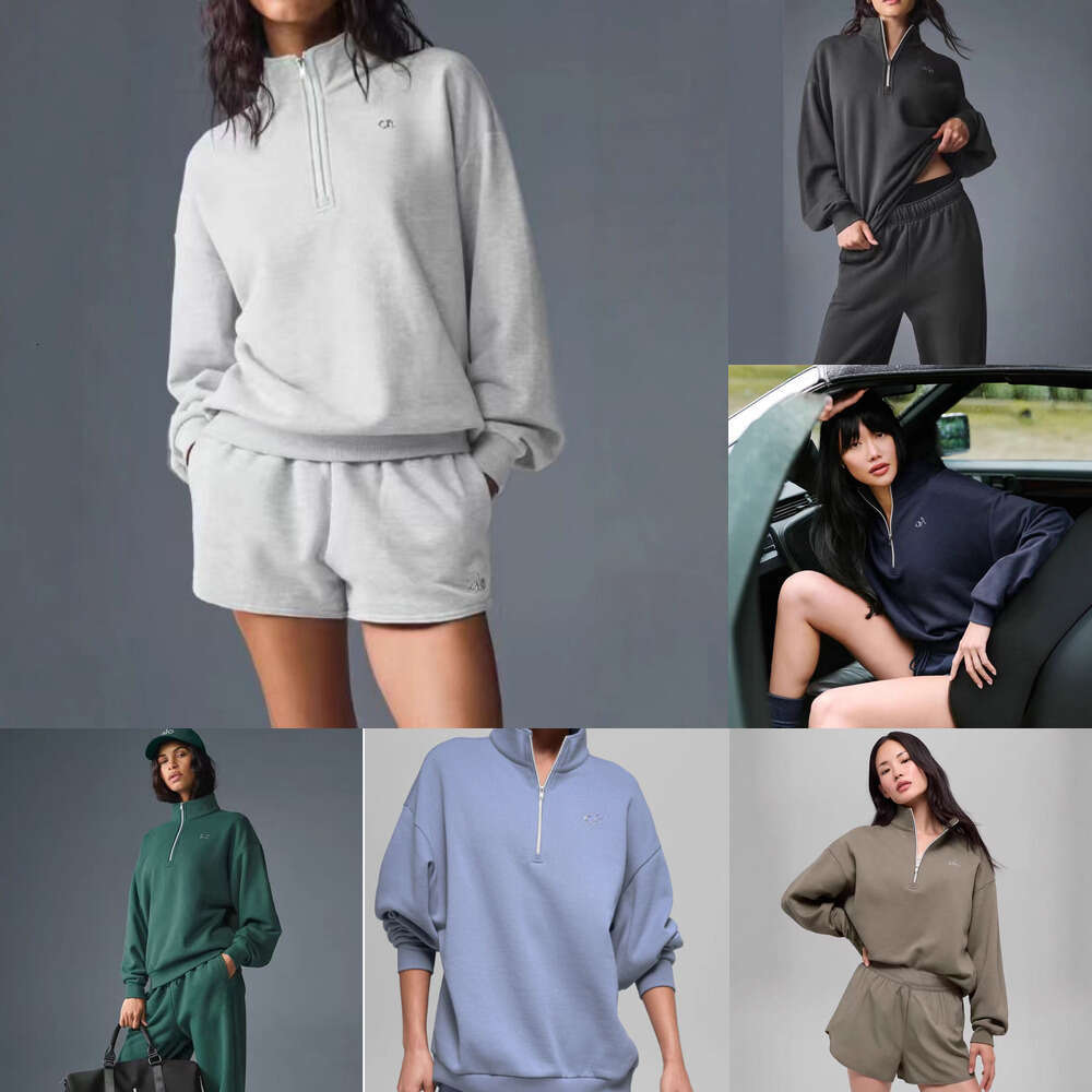 2026 Quality Hot sale Zipper Coat Basic yoga Suit Gym Tracksuit Hooded clothes Comfort Lounge Alonessities set sweat set Pants sets Men Hoodie Alonessities women