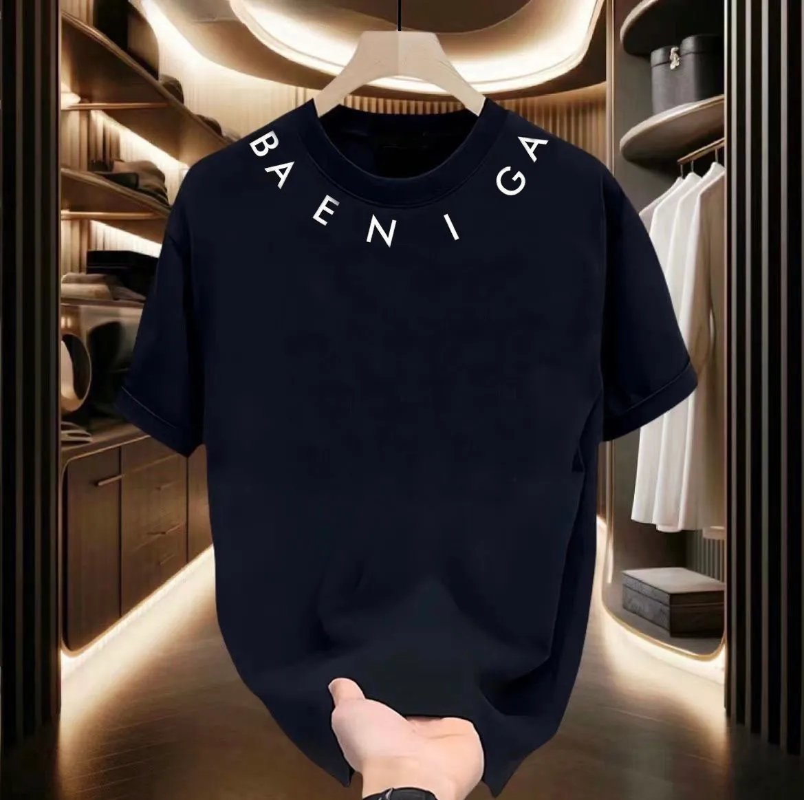 Summer short-sleeved casual new T-shirt brand designer luxurious men's fashion printed round-neck T-shirt cotton comfortable short-sleeved women's T-shirt