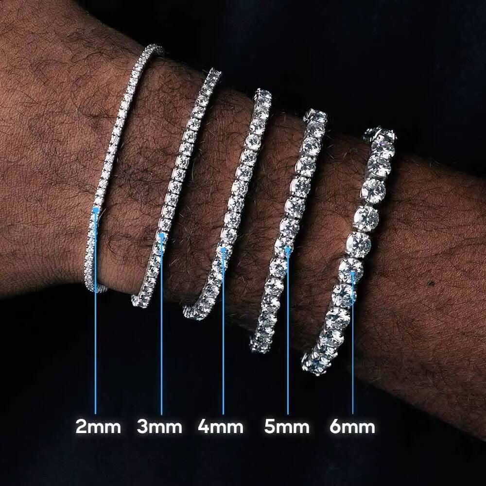 Top Sales 925 Silver Moissanite Tennis Chain for Men 3mm 4mm 5mm VVS Link Necklace Diamond Chains