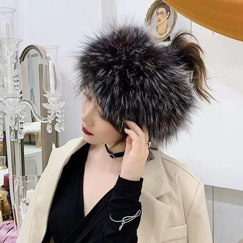 2024 Fashion Lady Real Fox Fur Scarf Girls Warm Soft Knit Good Elastic Real Fox Fur Headband Genuine Fox Fur Ring Scarves241224bj