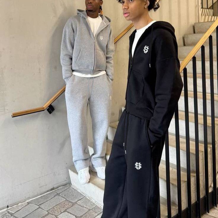Men's Tracksuits Free Shipping Hip Hop Style Zipper Tracksuit, New Men/Women Loose Fit Sport Set, Urban Street Fashion Two-Piece Daily Outfit Men