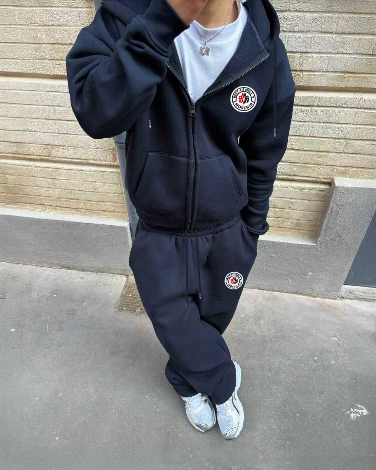 Men's Tracksuits Free Shipping Hip Hop Style Zipper Tracksuit, New Men/Women Loose Fit Sport Set, Urban Street Fashion Two-Piece Daily Outfit Men