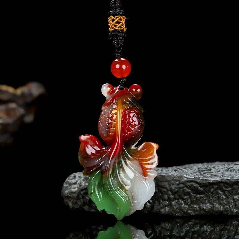 Natural Colorful Jade Rich Goldfish Have Been More Than Men's and Women's Sweater Chain Pendants for Years XJ260106
