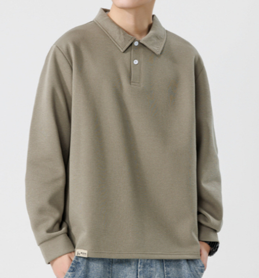 A589 Uomo Autunno E Inverno Pesante Sciolto Tinta Unita Bavero Giovanile Casual