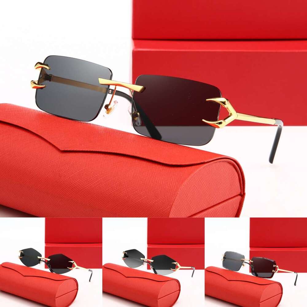 With Box Designer Sunglasses Smoky Gray Gradient Pink Light Brown Lens Gold Tone Metal Frame Luxury Sunglasses UV400 Protection Glare Reduction Women Men Glasses