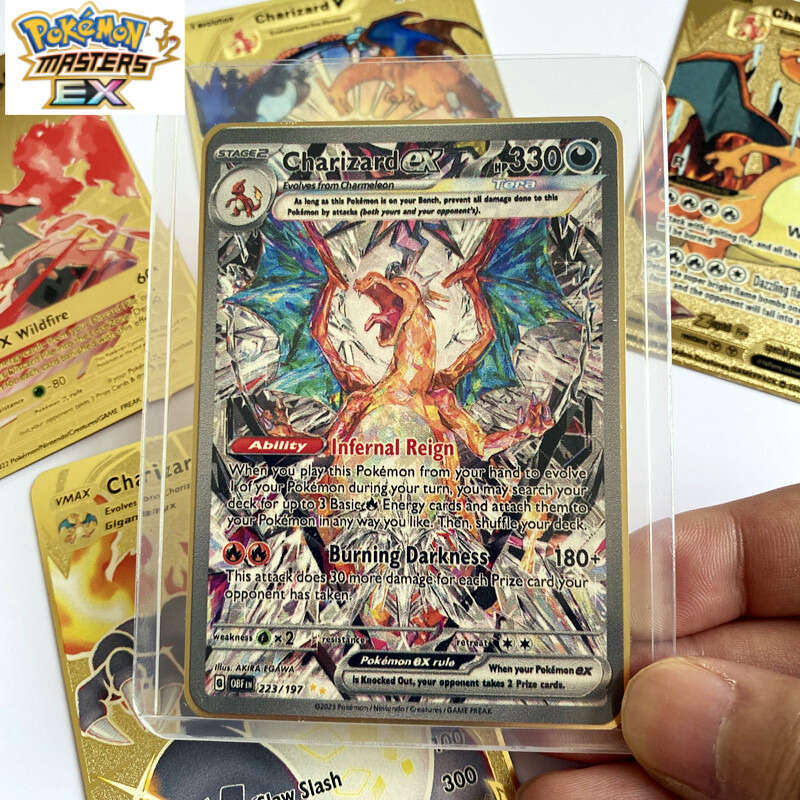 Homemade Metal Charizard EX VMAX Pokmon DIY Collectible Card L260106