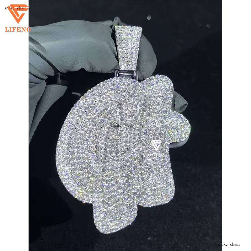 VVS Pendant Hip-Hop Style Letter Design Gold-Plated Certified GRA Silicon Stone Men's Jewelry