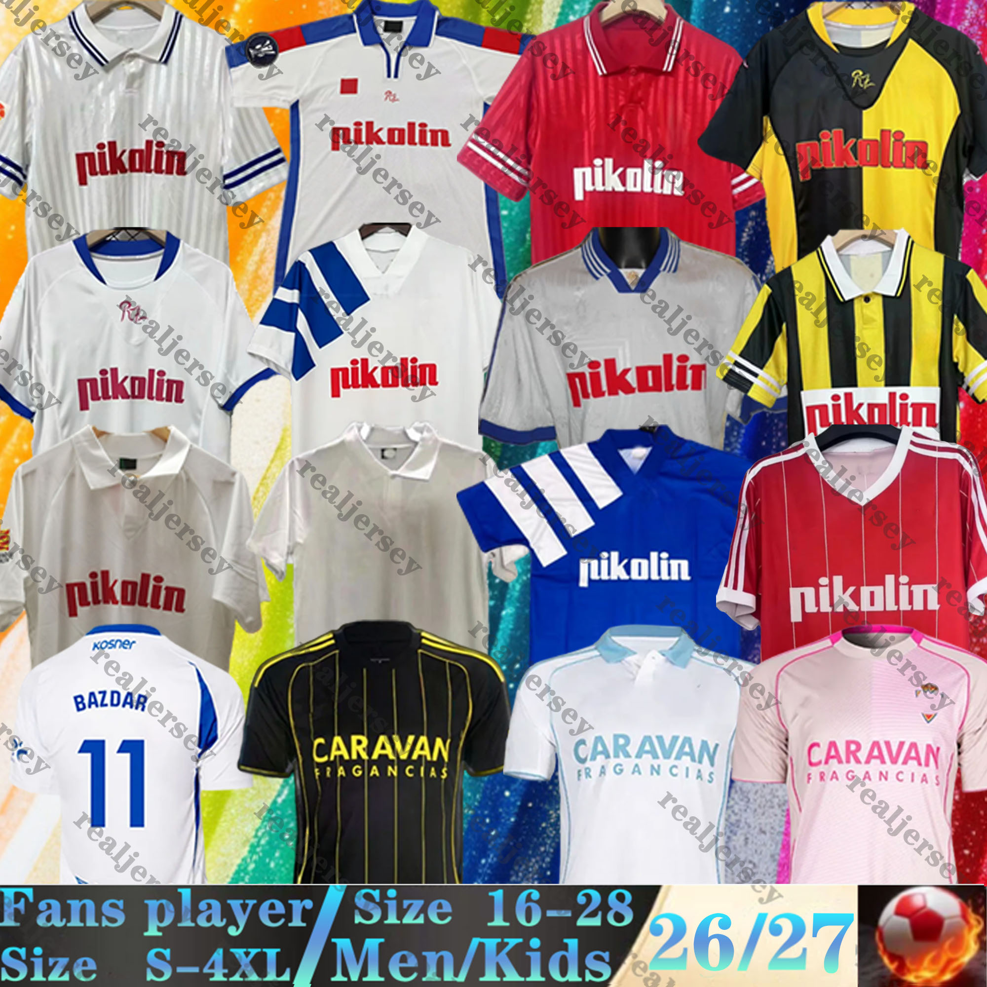 25 26 SOBERON Real Zaragoza Soccer Jerseys Retro 92 93 94 95 97 98 01 02 04 MORIENTES DAVID VILLA MARCOS camiseta de futbol CAMISETA 2025 2026 Men kids kit Football Shirts