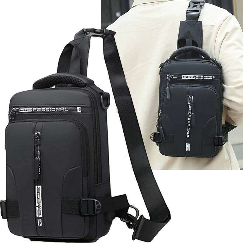 Men's dual-purpose crossbody shoulder bag, multi-functional casual and versatile single-shoulder handbag, chest bag
