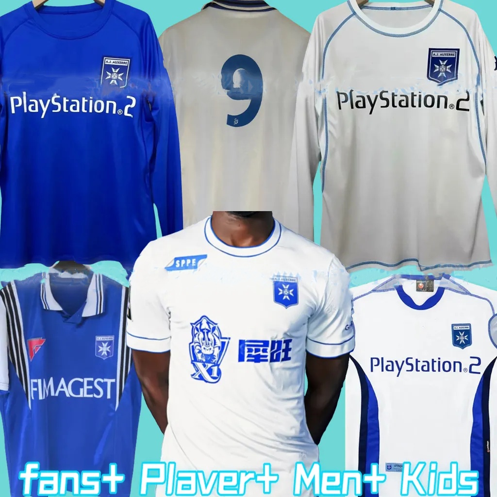 2025 2026 Auxerre PERRIN OSMAN 03 04 Retro Djibril Cisse Soccer Jerseys 120TH home AJ Auxerre 3rd Football Shirt men kids Kit socks
