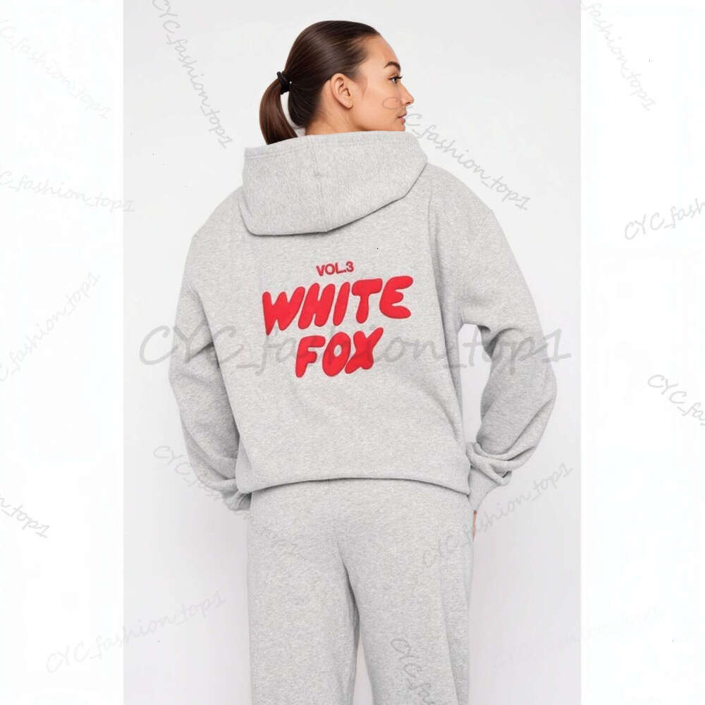 Designer White Foxhoodie Womens Letter Print Set Autumn Winter High Quality Fashion White Foxset Hoodie Sports Sweatshirt Sweatpants Women White Foxset Set 5E3
