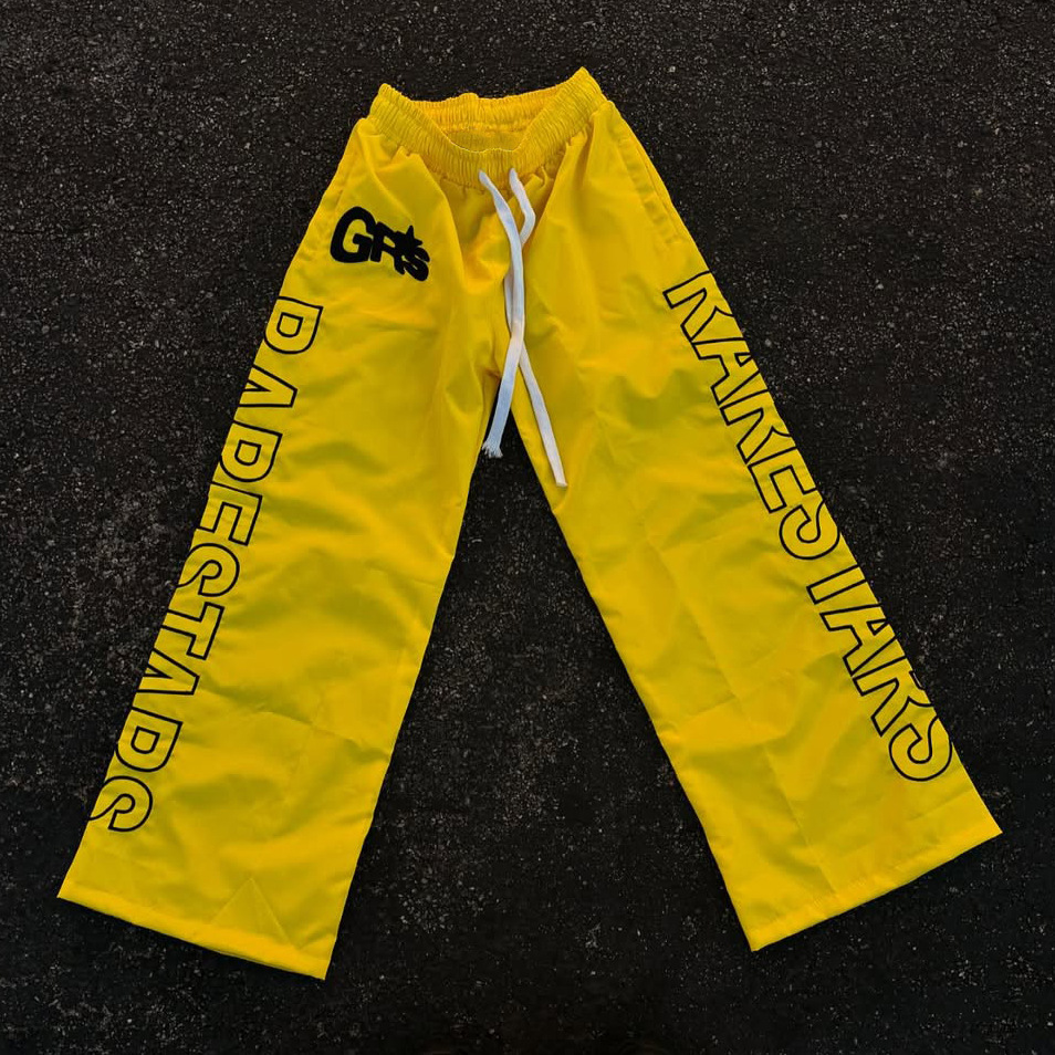 Y2K Retro Simple Loose Street Dance Hip Hop Sports Letter Print Straight Leg Wide-leg Pants Trendy Couple Casual Jogging Trouser