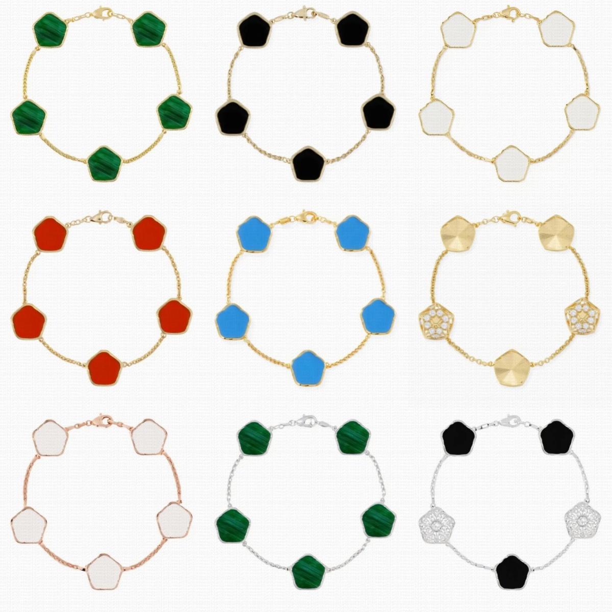 Designer bracelets Luxury Clover Bracelet women men Classic Charm flower modeling Bracelets Gold Silver Chain with Diamonds holiday Valentine's Day gifts