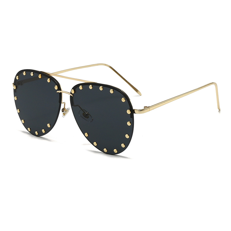 Designer Sunglasses Men Women Sunglasses Polarized Sunglasses Metal Rivet Double Beam Sunglasses Luxury Goggle Pilot Alloy Frame UV400 Eyewear K709