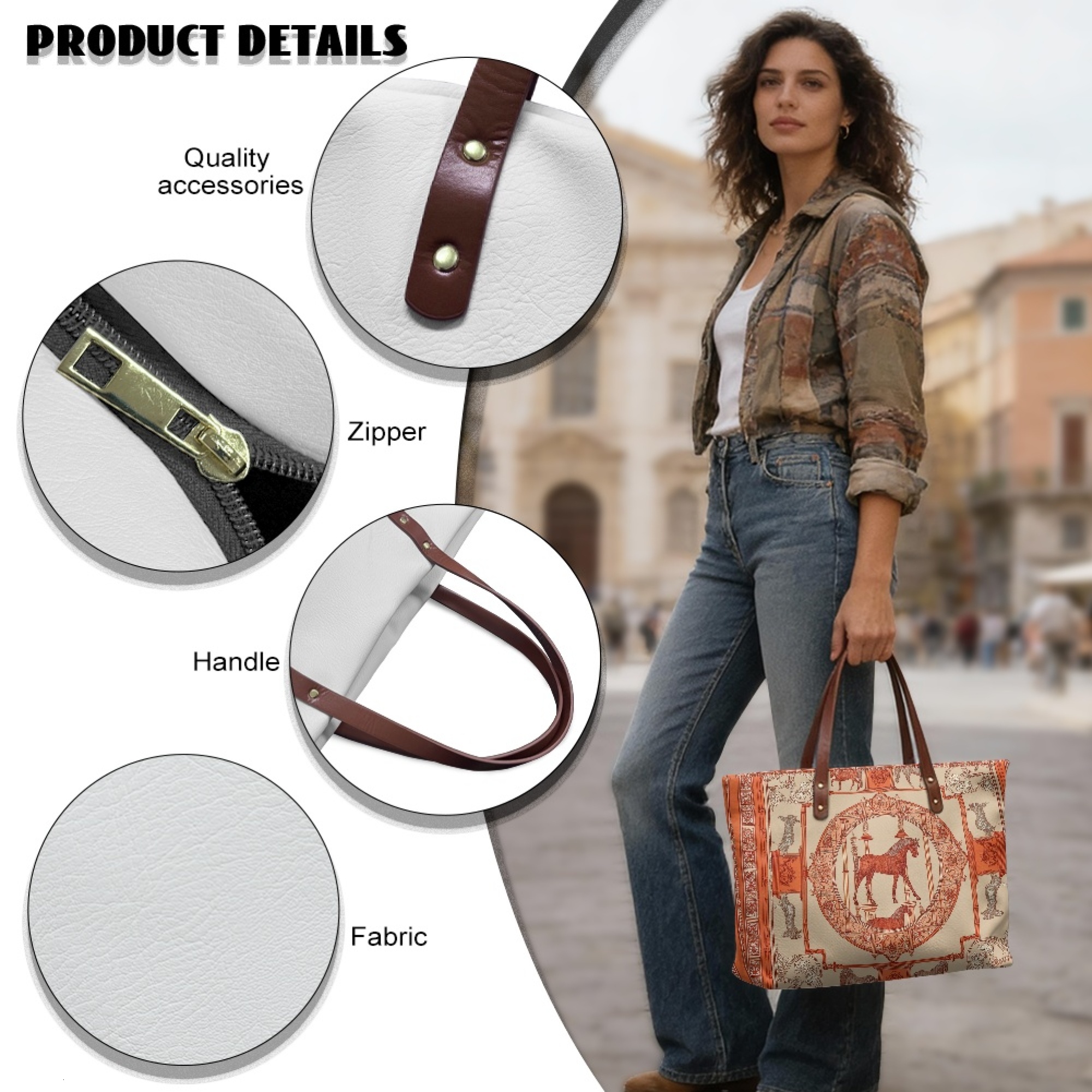 Custom H Oversize Pu Horse pattern Leather Tote Luxury Women Weekender Bag Shopper Handbag Travel Purse H29