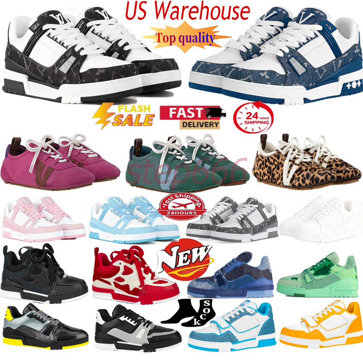 Top trainers skate original boxs lvs shoes Louis vuittonn Unisex high-quality designer shoes comfortable sports women casual shoe daily walking gym travel size 36-45