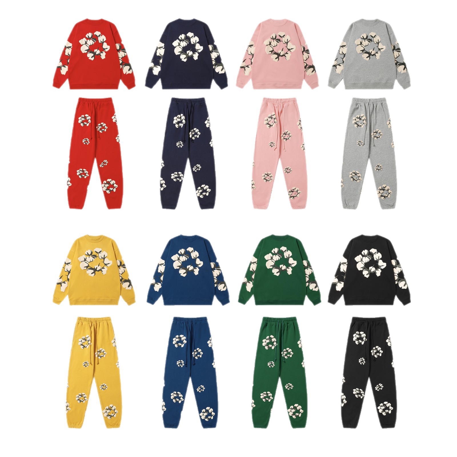Men's Designer Hoodies New Kapok Puff Print Terry Fabric Loose Retro Fashion Loungewear Unisex Couples Hoodies