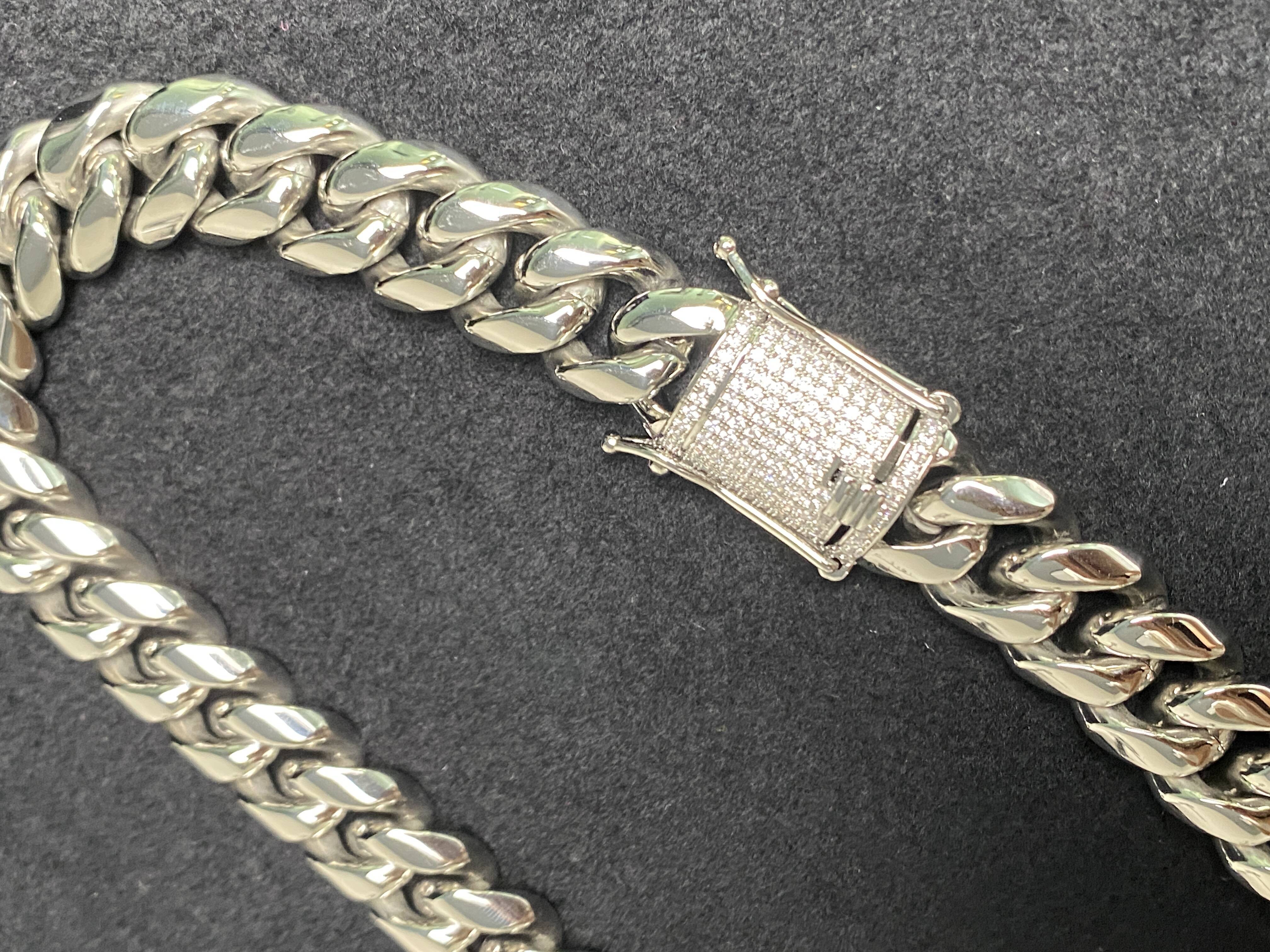 Jewelry Gold Plated Mm/8mm/10mm/12mm/14mm/16mm/18mm Mens Stainless Steel Moissanite Diamond Cuban Link Chain Bracelet Necklace