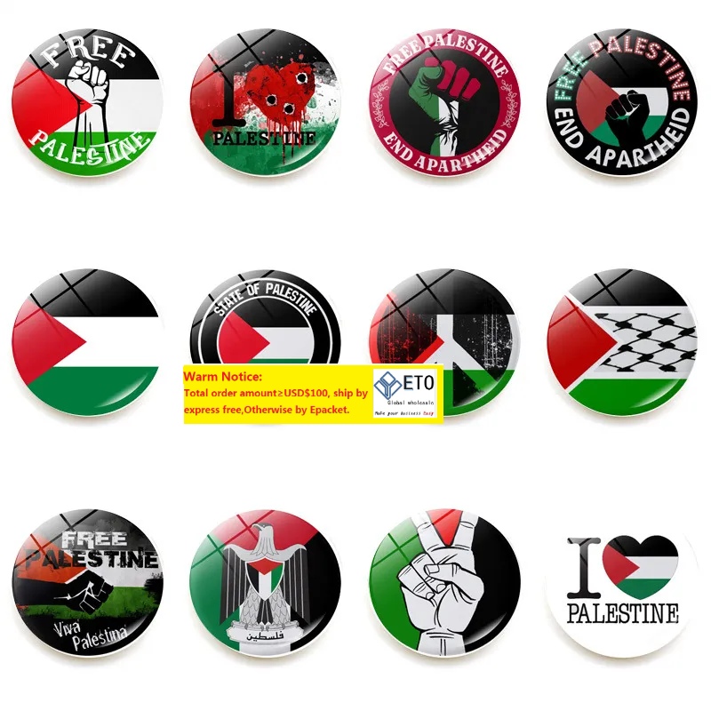 12 Pcs Palestine Flag Refrigerator Magnet Sticker Crystal Glass Magnetic Sticker Flexible Magnet Sticker For Truck Car Fridge Locker Whiteboard LL