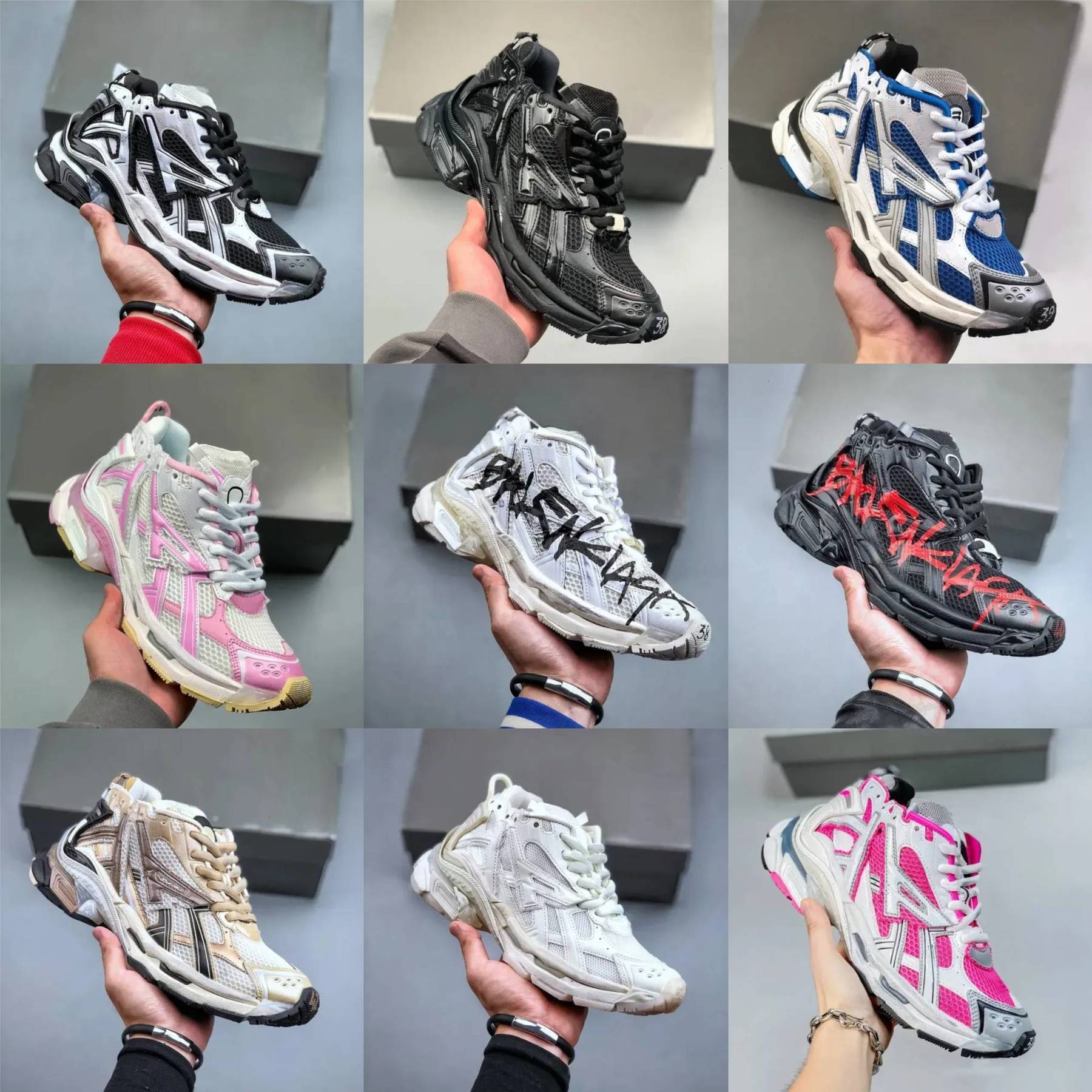 Designer Track Runners 7.0 7.5 Paris Sneakers Mens Women Black White Blue Beige Burgundy 2.0 3.0 Platform Shoes Grey Multicolor Pink Ancien Daddy Outdoor Brand Trainers