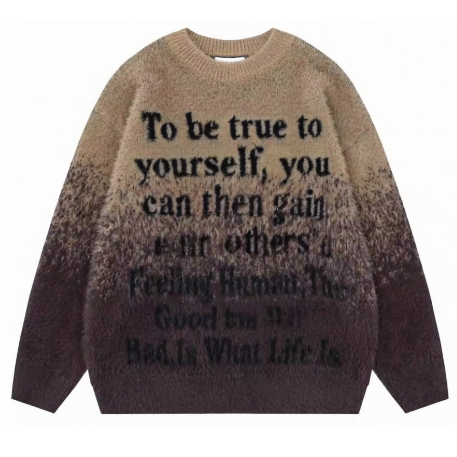 Round-neck boyfriend sweater for men in autumn and winter, thick and relaxed style, knitted fabric for wholesale or retail