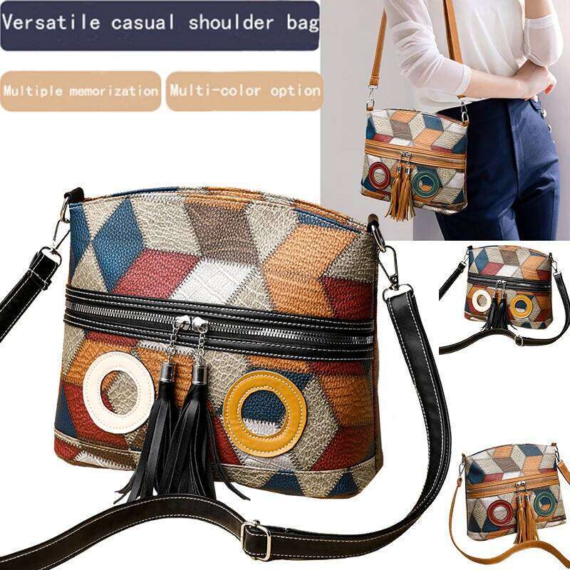 Fashionable Checkered Crossbody Bag, Lightweight and Simple, on One Shoulder, Can Be Carried at Social Gatherings