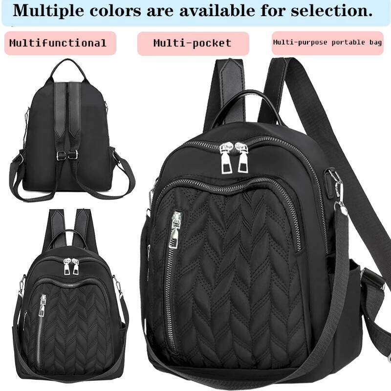 Quilted Multi-Color Casual Backpack, Versatile, Multi-Compartment, Daily Commuting, Fashionable & Practical