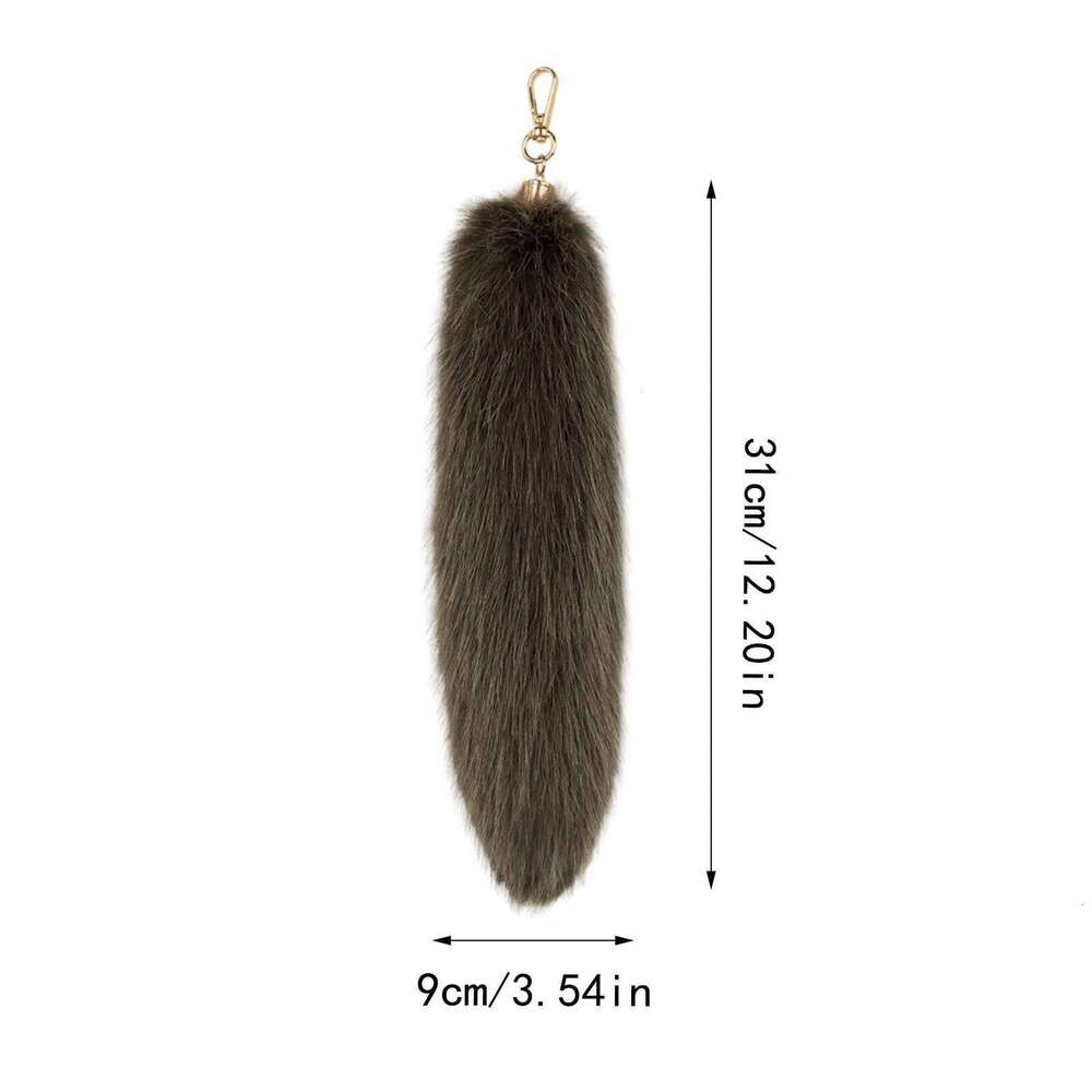 Fluffy Faux Therian Tail Fur Key Chain Keychain Pendant Gift For Women Girl XJ260106
