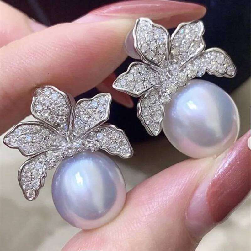 Flower Drop Earrings for Women Charm Pearl Exquisite Ear Accessories Delicate Wedding Party Jewelry