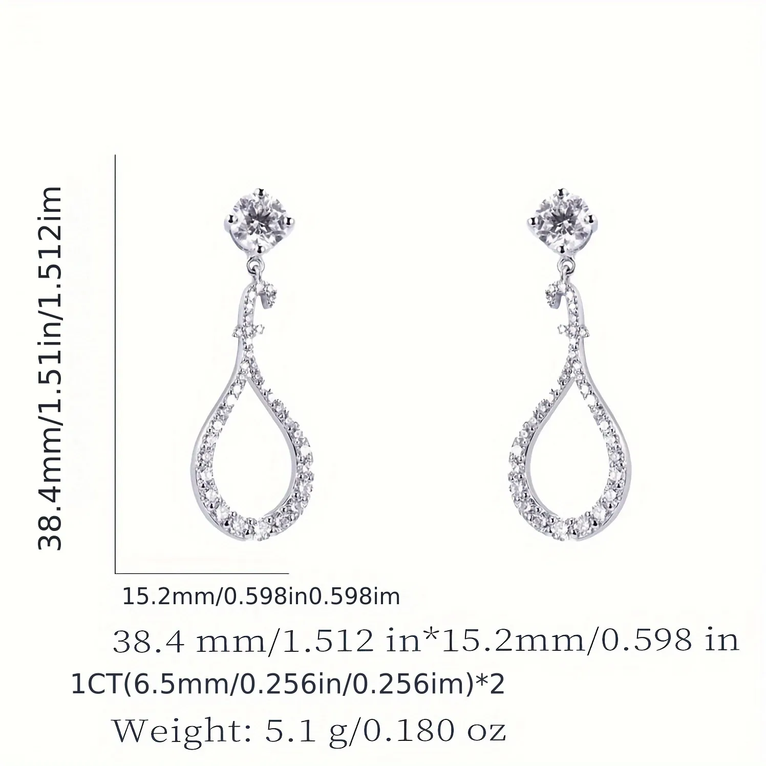 MT about 4g 925 Silver GRA Moissanite Pendant Earrings, Round Brilliant Cut Moissanite 925 Sterling Silver Long Tassel Earrings for Women Wedding part