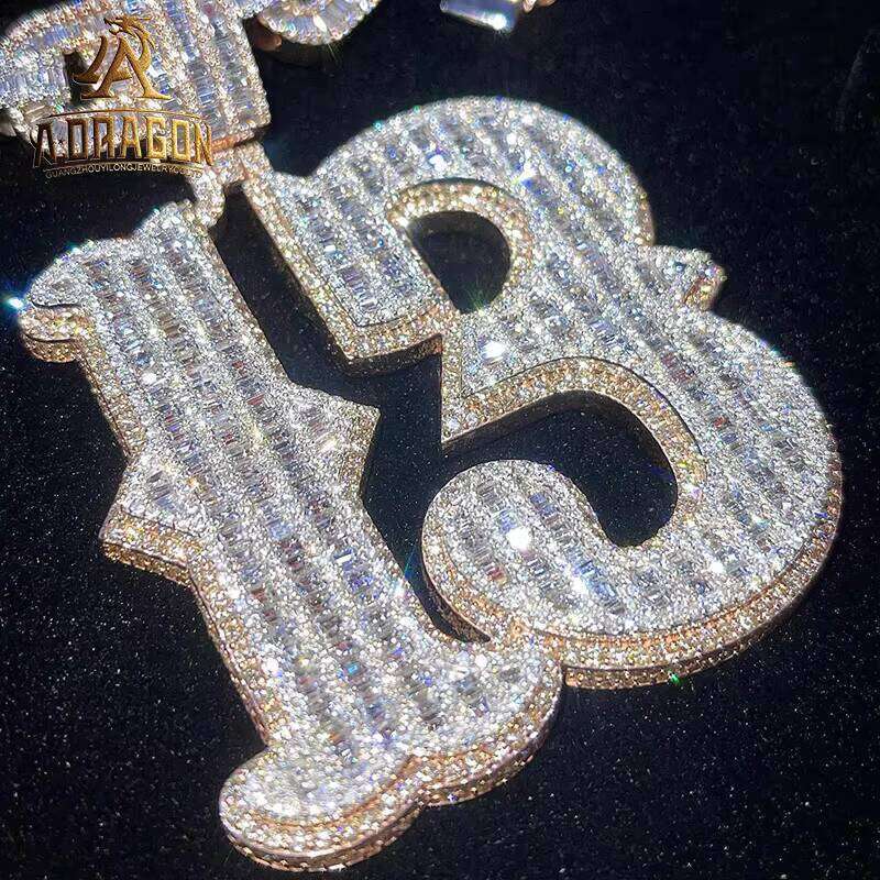 Fartory Price High-Quality Iced VVS Moissanite Couple Photo Memory Pendant Hip-Hop 925 Pure Silver Jewelry