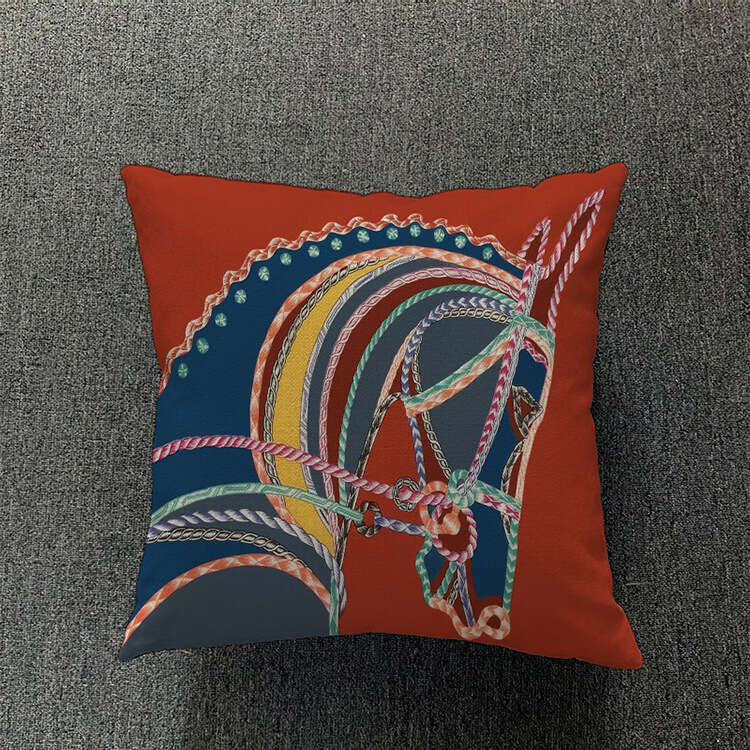 Decorative Square Horse Pillowcase Horse Pattern Cushion Cover for Sofa Bedroom Living Room Decoration Soft Comfortable Home Bedding Accent Pillow Cas