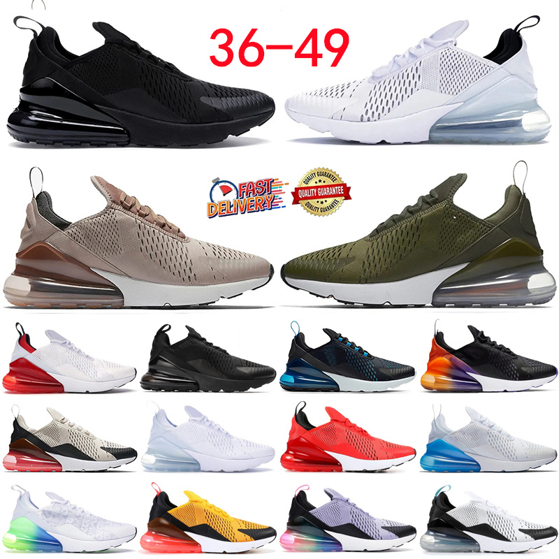 BIG Size 36-49 Running Shoes 270s 97s For Mens Womens Designer Sneakers Trainers Triple Black White Gold Silver Bullet Olive Wolf Grey Mesh Leather Sports Jogging