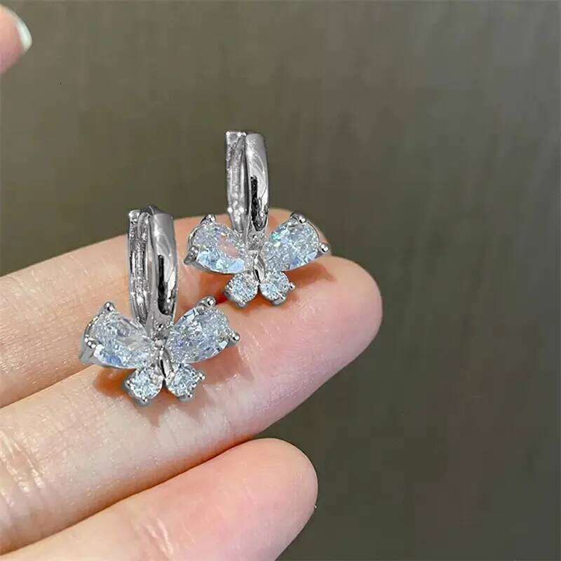 Cubic Zirconia Butterfly for Women Wedding Party Sweet Female Earrings Gift Trendy Jewelry
