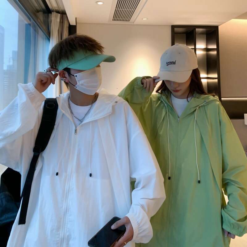 Trendy Brand High-Quality Couple Stand Collar Mountain Style Outdoor Ultra-Thin Ice Silk Refreshing Nylon Fabric Cool Sun Protection Clothing ANDIDASHI