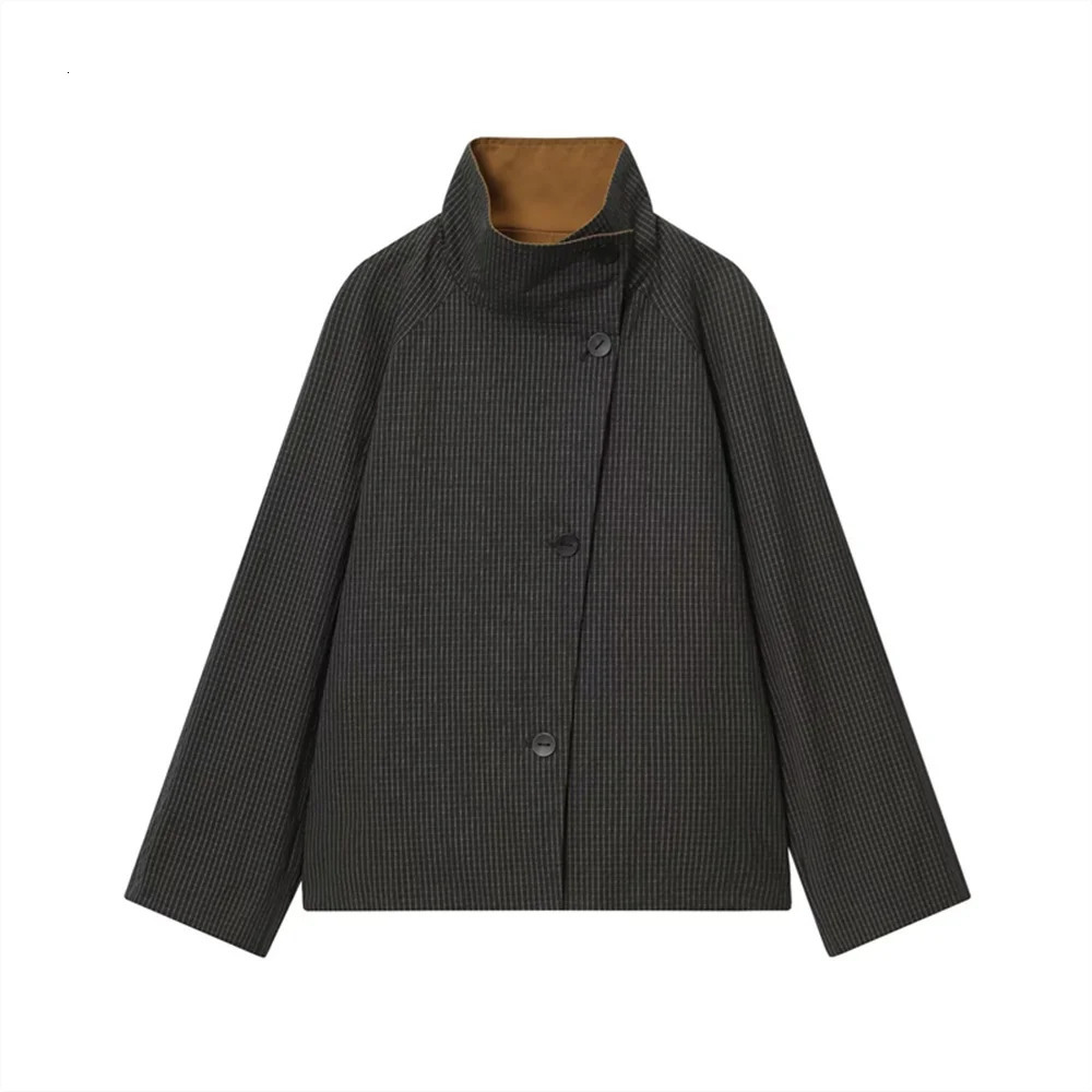 s womens clothing is fashionable casual loose fit high neck n doublesided windbreaker jacket 260106
