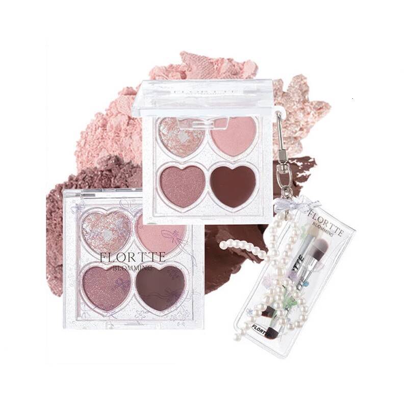 Bestseller FLORTTE Korean Makeup Eyeshadow Palette Narcissism Series Four-Color Sleeping Silkworm Eye Shadow Multi-purpose brightens ddmyHappy
