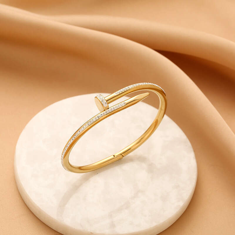 2025 Titanium Steel Fashion Personality Simple Electroplated Tiktok Live Hot Bracelet For Women