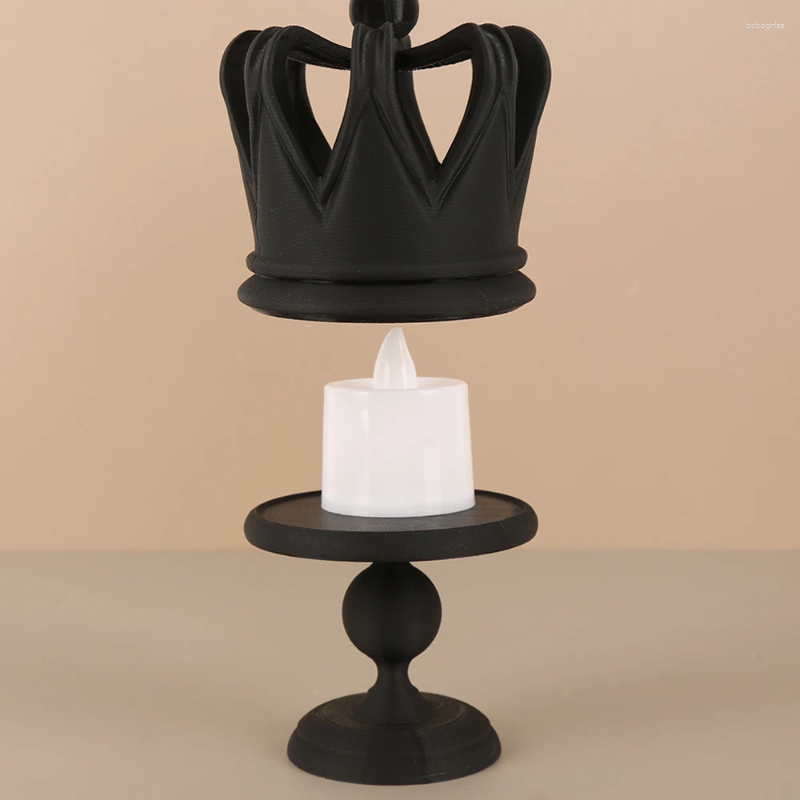 Candle Holders Cross-border Crown-shaped Candlestick Detachable Black Decorative Holder For European Home Table Atmosphere Decoration Sc H260310