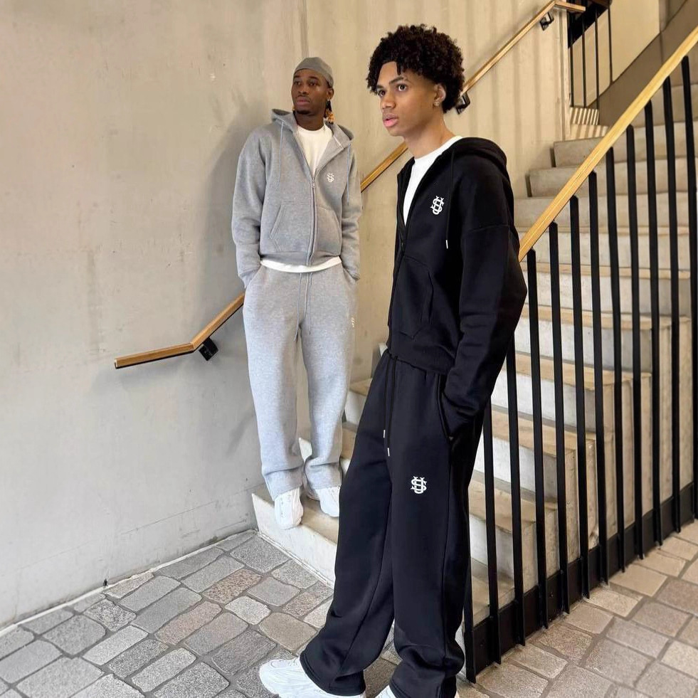 Men's Tracksuits Free Shipping Hip Hop Style Zipper Tracksuit, New Men/Women Loose Fit Sport Set, Urban Street Fashion Two-Piece Daily Outfit Men
