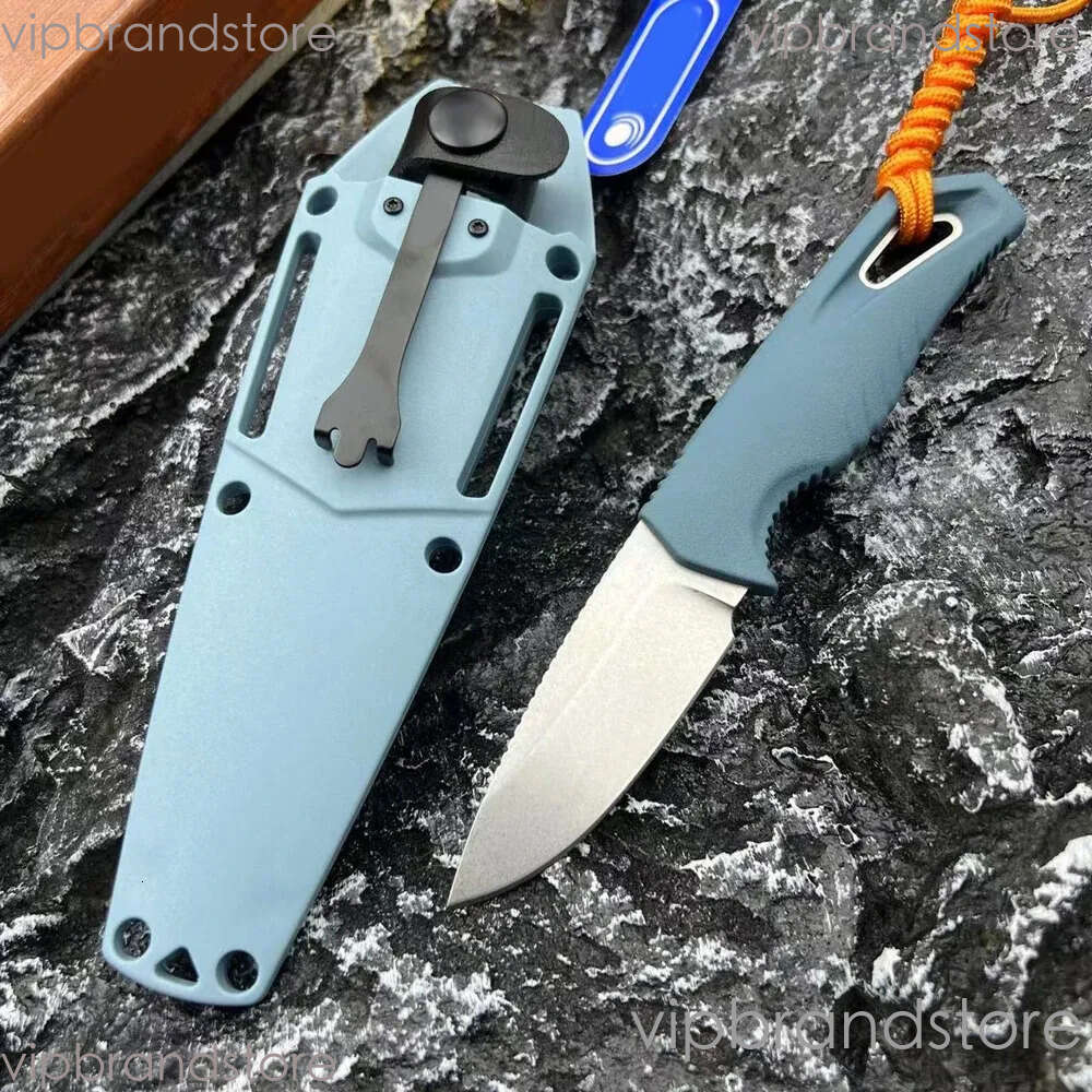 BM 18050 CPM MagnaCut 2 7 Stonewash Fixed Blade Blue TPV Handle Survival Hunting Hiking EDC Knife Cutting Tools - view 6